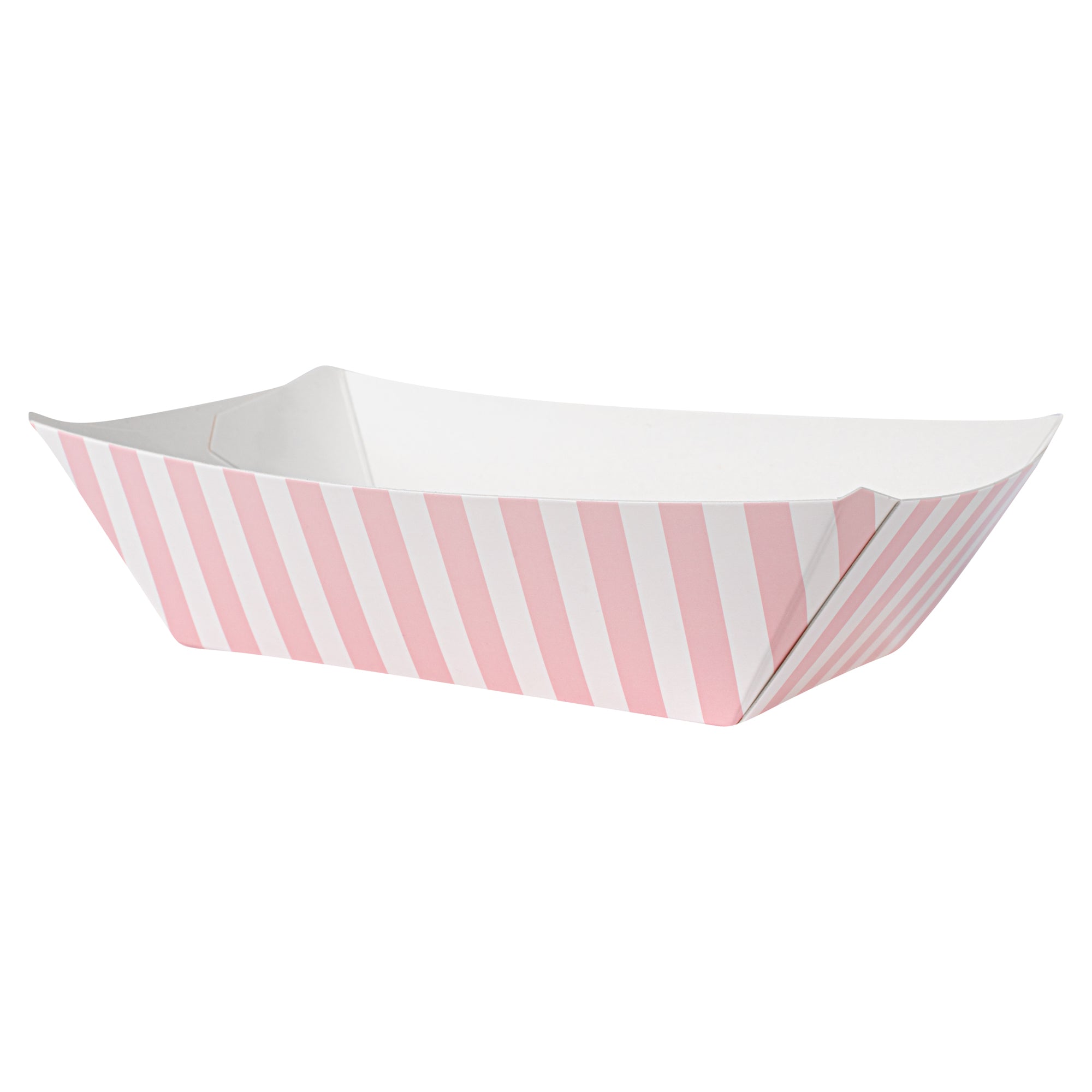 Bio Tek 1/2 lb Pink and White Stripe Paper #50 Boat - 4 1/4" x 2 3/4" x 1 1/2" - 400 count box