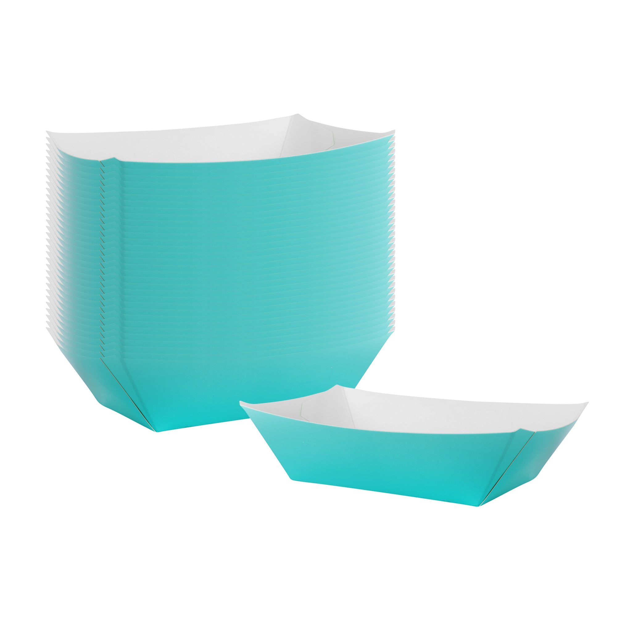 Bio Tek 1/2 lb Turquoise Paper #50 Boat - 4 1/4" x 2 3/4" x 1 1/2" - 400 count box