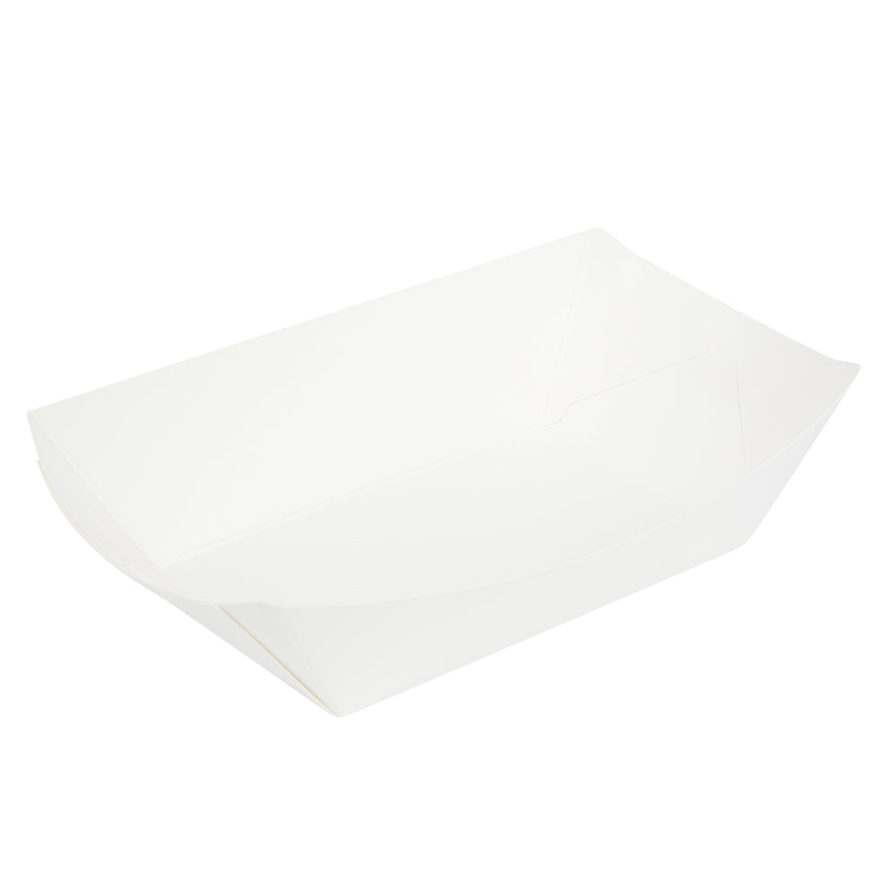 Bio Tek 1/2 lb White Paper #50 Boat - 4 1/4" x 2 3/4" x 1 1/2" - 400 count box