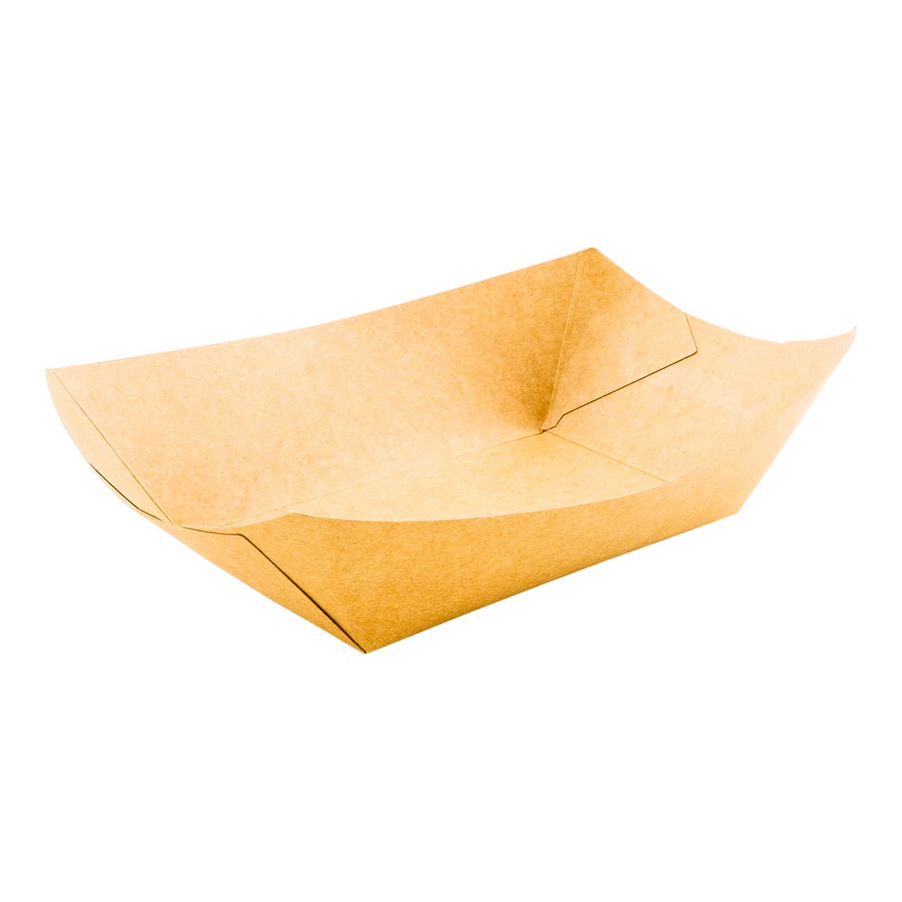 Bio Tek 1 lb Kraft Paper #100 Boat - 5 1/2" x 3 1/2" x 2" - 200 count box