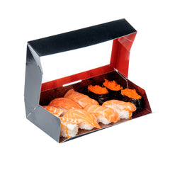 Sakura Vision Black Paper Large Window Sushi Box - 8