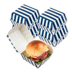 Blue and White Stripe Paper Slider Box - 2 1/2