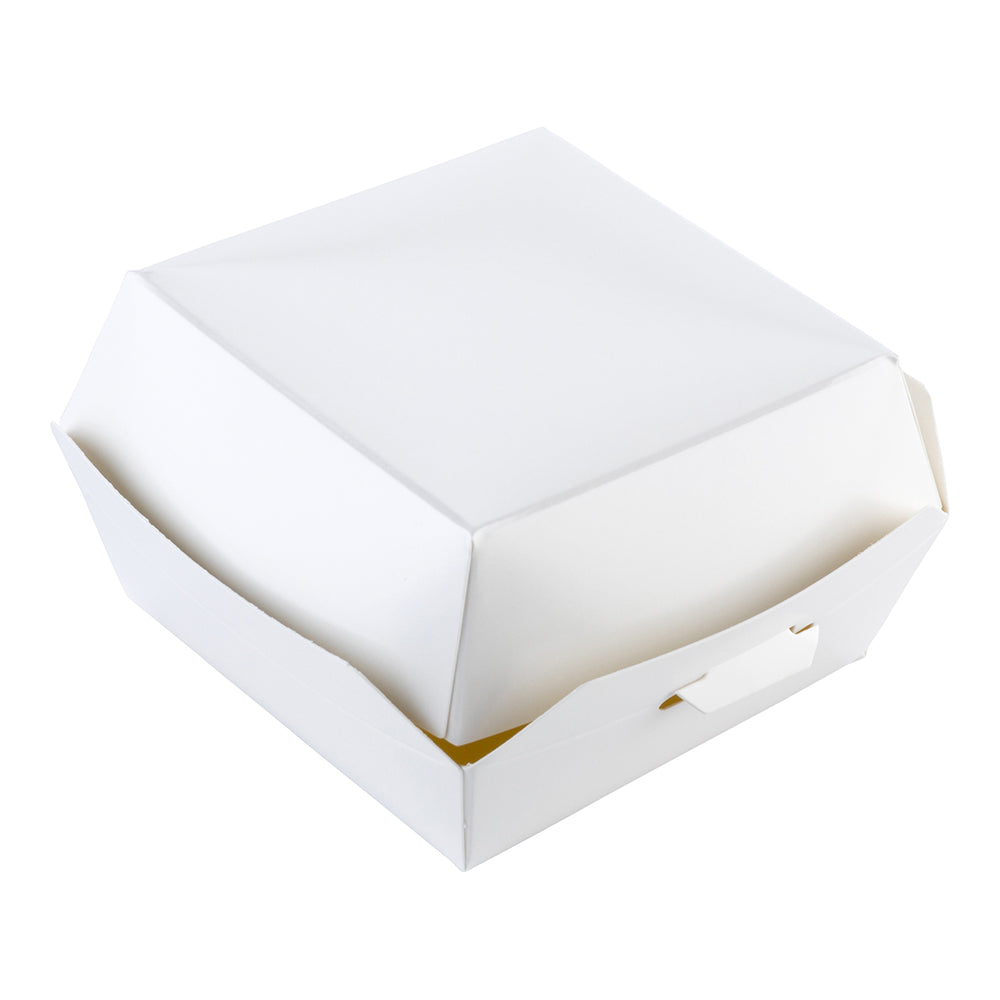 White Paper Mini Burger Box - 2 3/4" x 2 3/4" x 2" - 100 count box