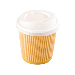 Basic Nature White PLA Plastic Coffee Cup Lid - Fits 4 oz, Compostable - 500 count box