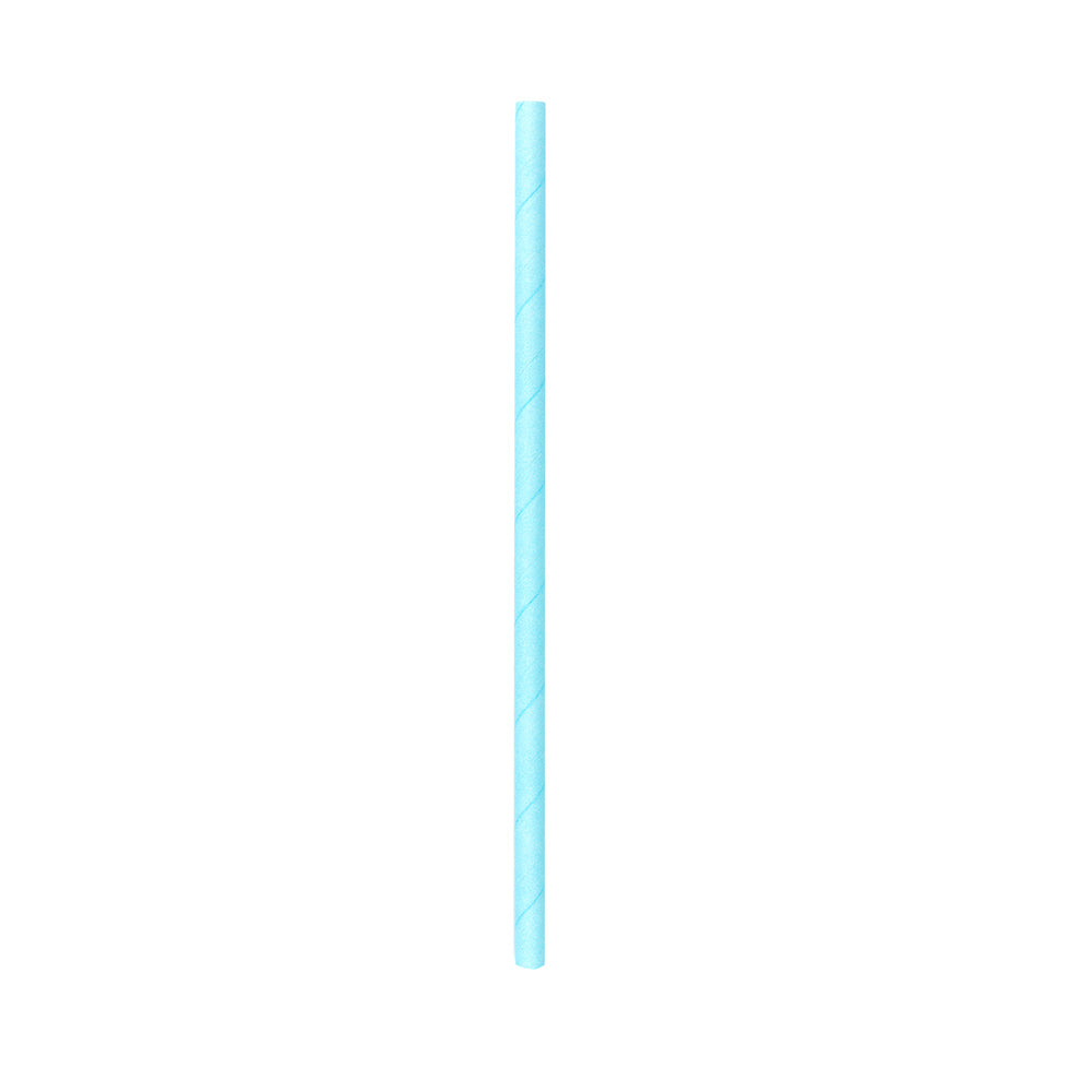 Teal Paper Straw - Biodegradable, 6mm - 7 3/4" - 100 count box