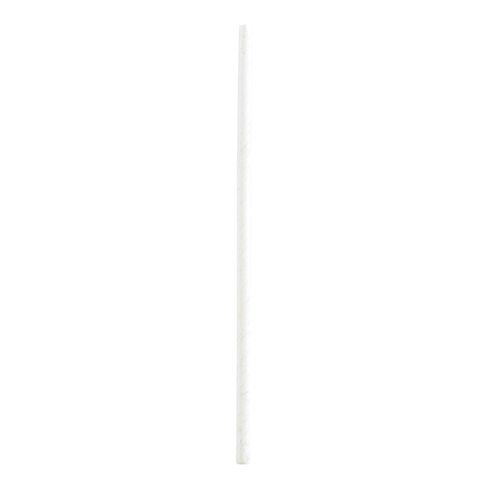 White Paper Straw - Biodegradable, 6mm - 7 3/4" - 25 count x 4 boxes