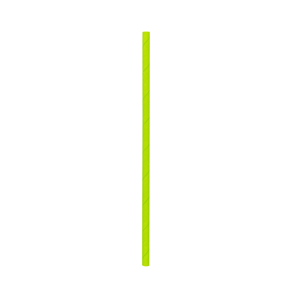 Lime Paper Straw - Biodegradable, 6mm - 7 3/4" - 100 count box