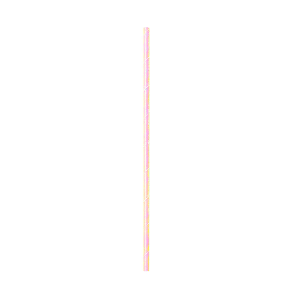 Metallic Opal Paper Straw - 6mm - 7 3/4" - 100 count box