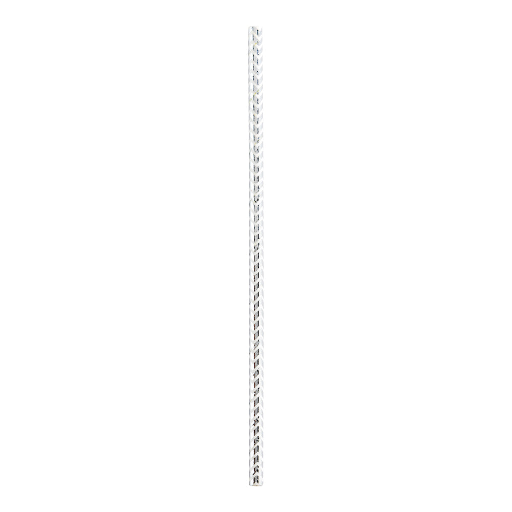 Metallic Silver Paper Straw - Zig Zags, 6mm - 7 3/4" - 100 count box