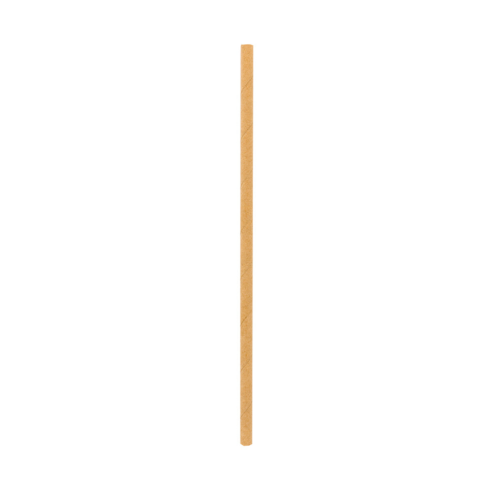 Kraft Paper Straw - Wrapped, Biodegradable, 6mm - 7 3/4" - 1000 count box