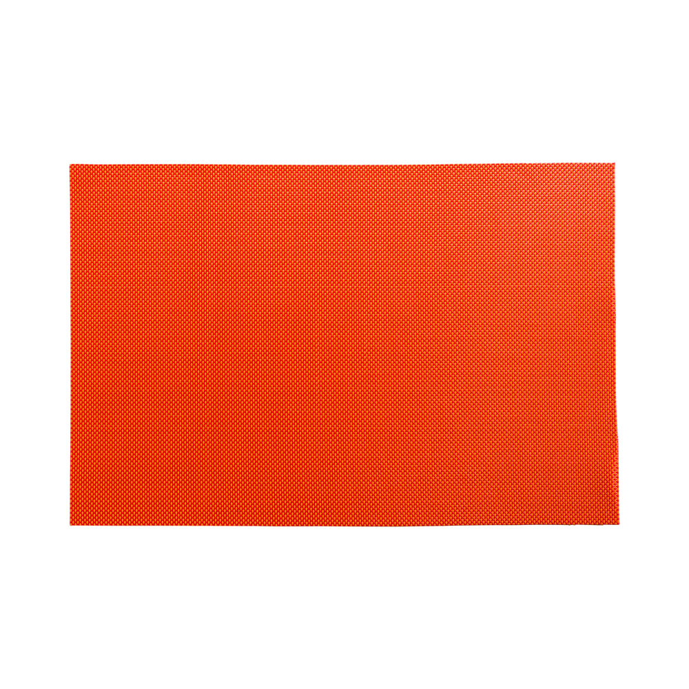 Carmel Mesh Tangerine Vinyl Woven Placemat - 16" x 12" - 6 count box