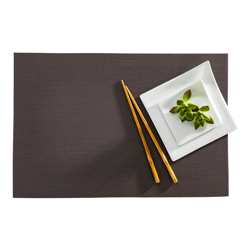 Carmel Mesh Slate Vinyl Woven Placemat - 16" x 12" - 6 count box