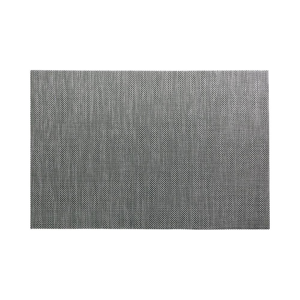 Carmel Mesh Pewter Vinyl Woven Placemat - 16" x 12" - 6 count box