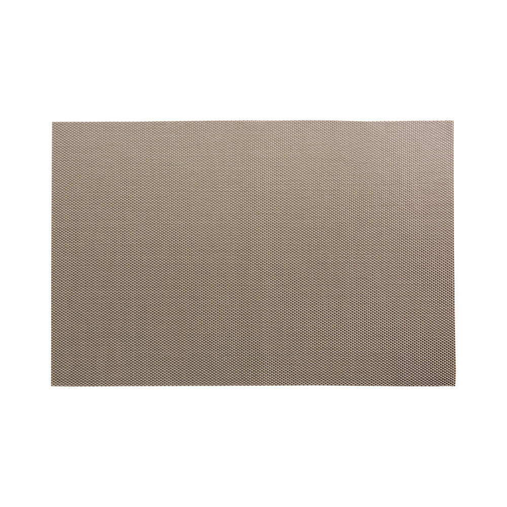 Carmel Mesh Light Taupe Vinyl Woven Placemat - 16" x 12" - 6 count box