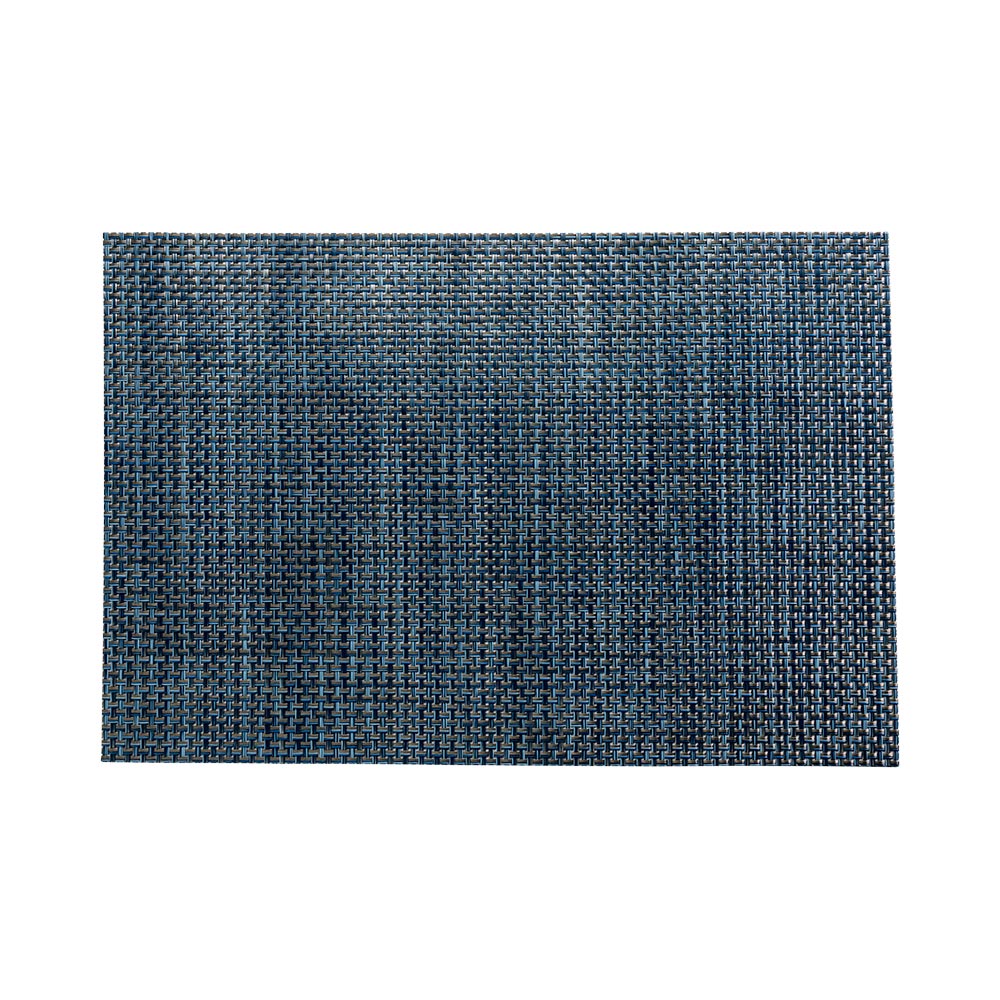 Amalfi Basketweave Baltic Blue Vinyl Woven Placemat - 16" x 12" - 6 count box