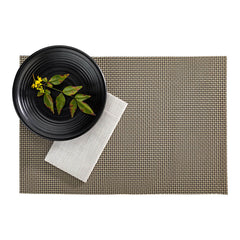 Amalfi Basketweave Cobblestone Vinyl Woven Placemat - 16