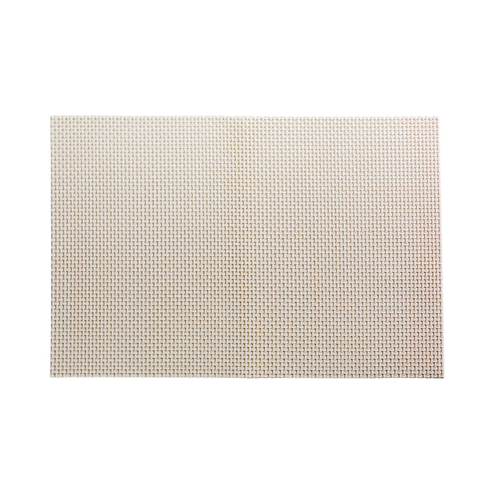 Amalfi Basketweave White Pearl Vinyl Woven Placemat - 16" x 12" - 6 count box