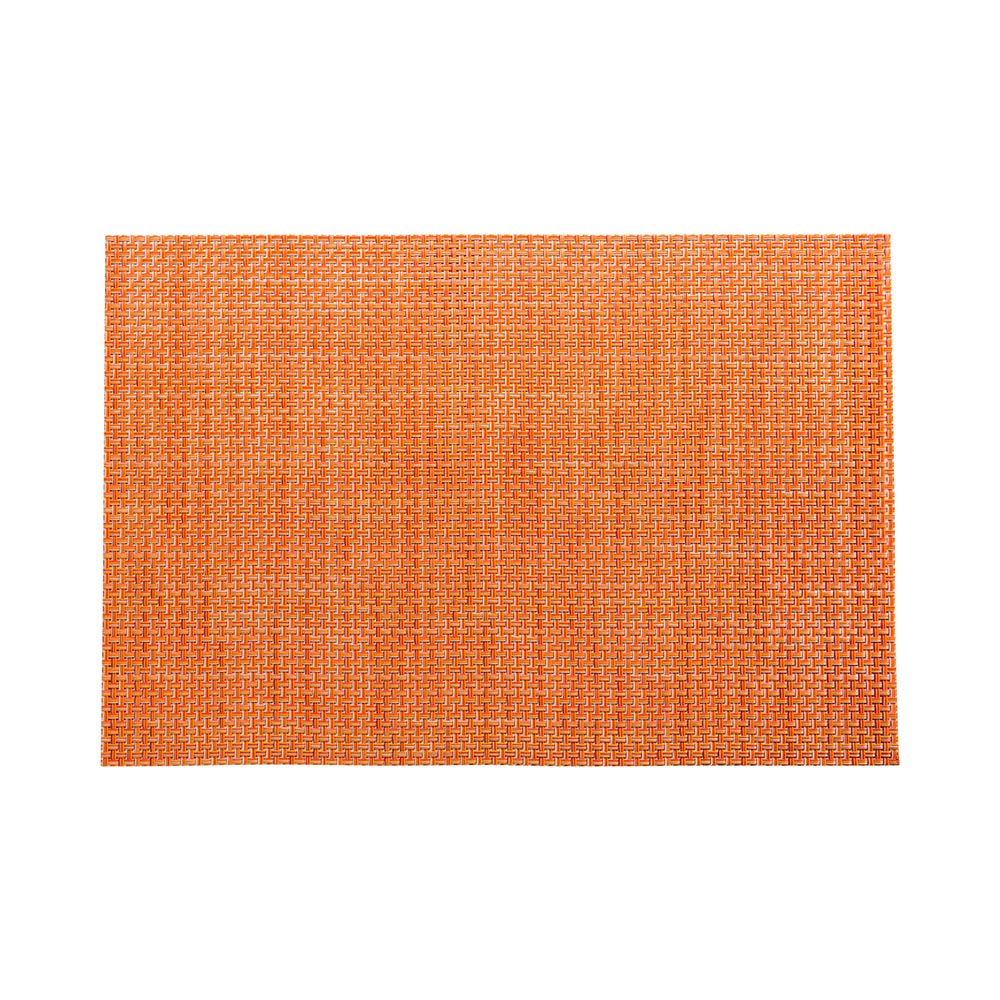 Amalfi Basketweave Papaya Vinyl Woven Placemat - 16" x 12" - 6 count box