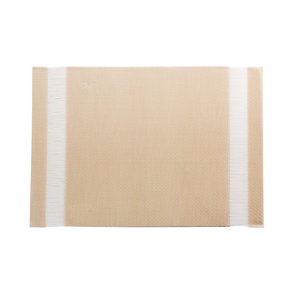 Artisan Stripe Cream Vinyl Woven Placemat - 16" x 12" - 6 count box