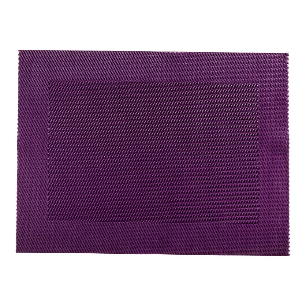 Geneva Frame Violet Vinyl Woven Placemat - 16" x 12" - 6 count box