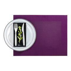 Geneva Frame Violet Vinyl Woven Placemat - 16