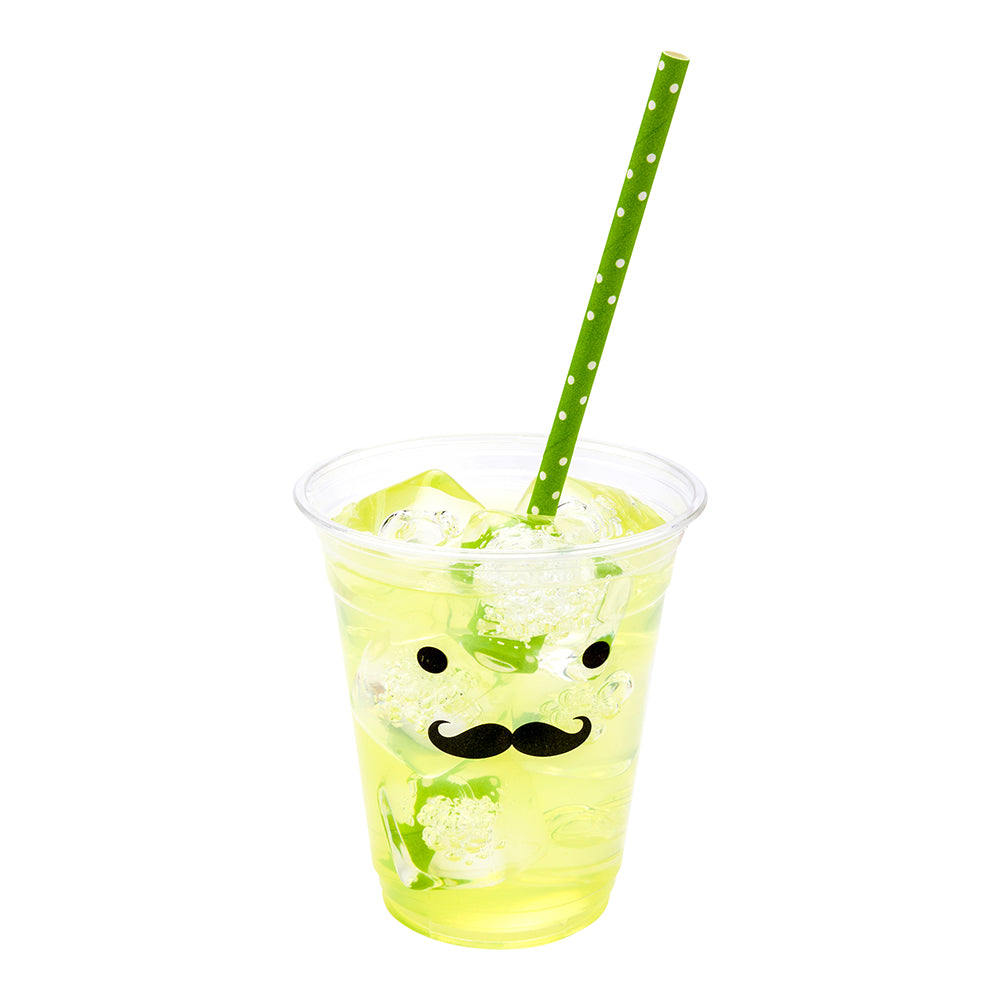 Lime Green Paper Straw - Polka Dots, Biodegradable, 6mm - 7 3/4" - 100 count box