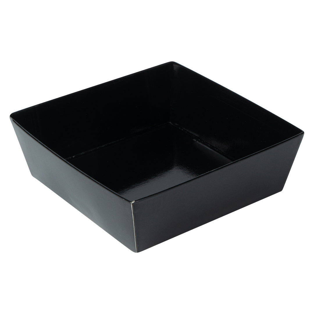 Matsuri Vision Black Paper Small Sushi Container - 3 3/4" x 3 3/4" x 1 1/2" - 100 count box