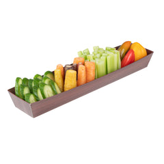 Matsuri Vision Wood Grain Paper Large Maki Sushi Container - 11 1/4