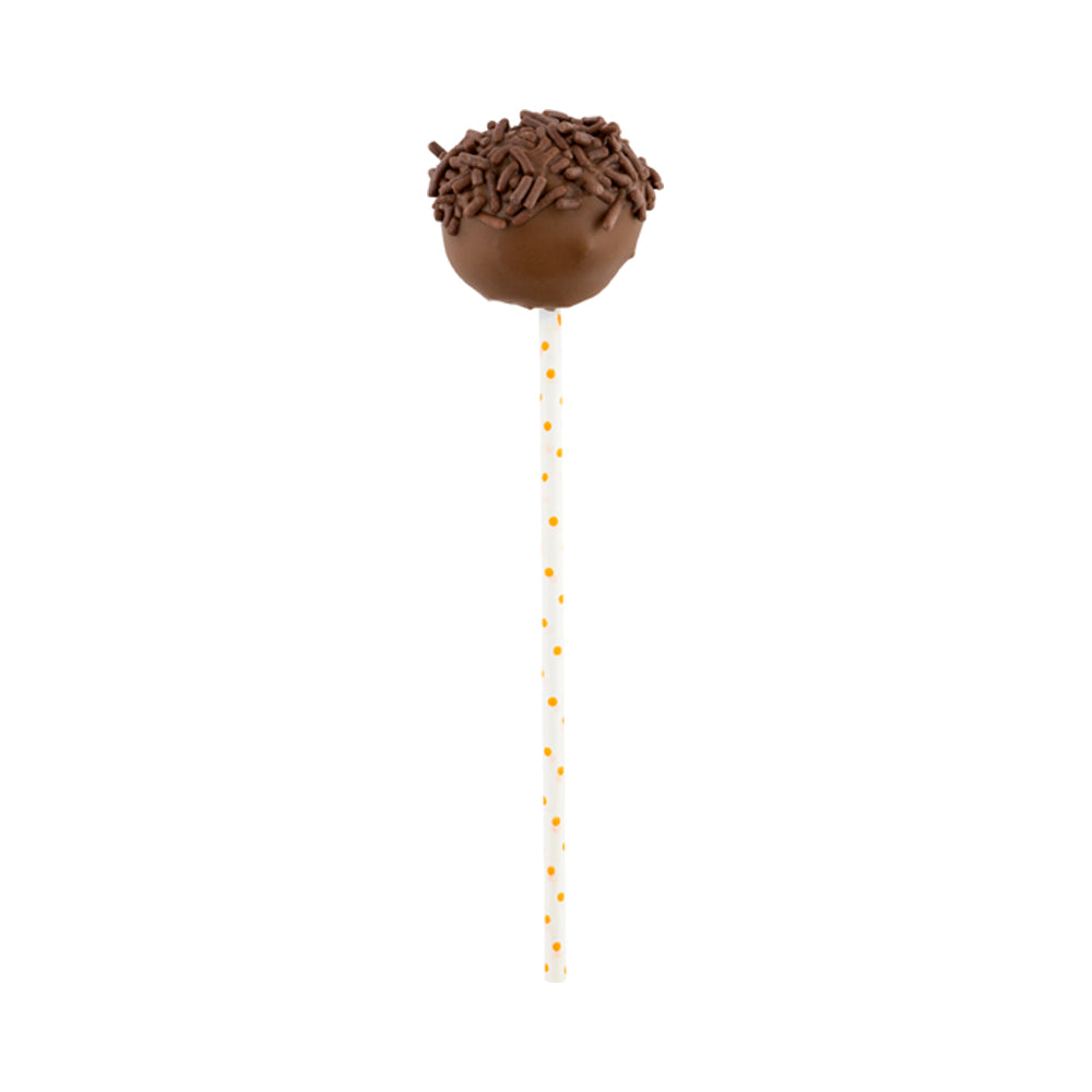 Orange Paper Cake Pop and Lollipop Stick - Polka Dots, Biodegradable - 6" x 5/32" - 100 count box