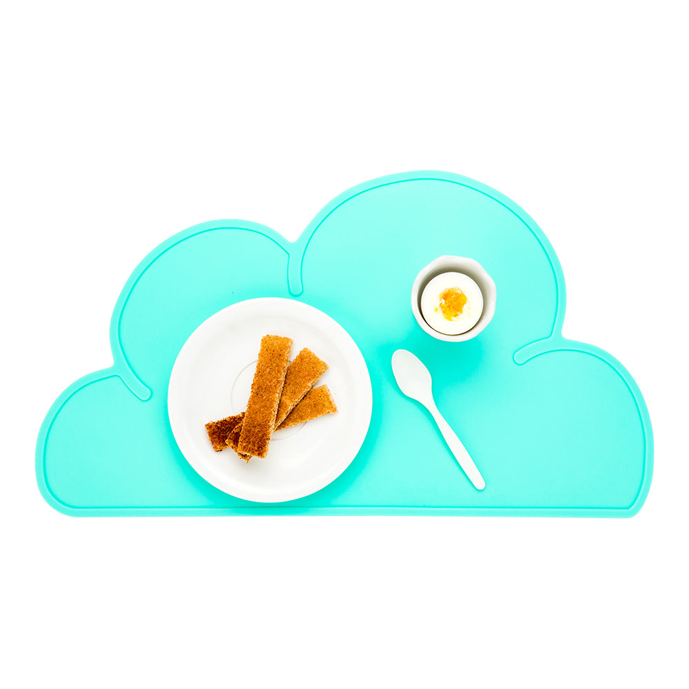 RW Kids Teal Silicone Cloud Placemat - Non-Slip - 18 3/4" x 10 1/2" - 1 count box