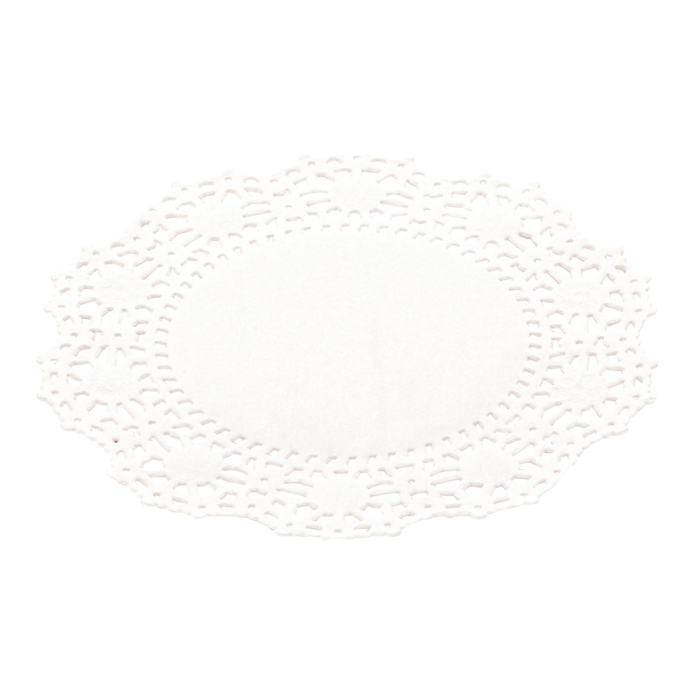 Pastry Tek Round White Paper Doilies - Lace - 4" x 4" - 4000 count box