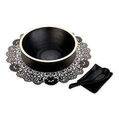 Pastry Tek Round Black Paper Doilies - Lace - 12