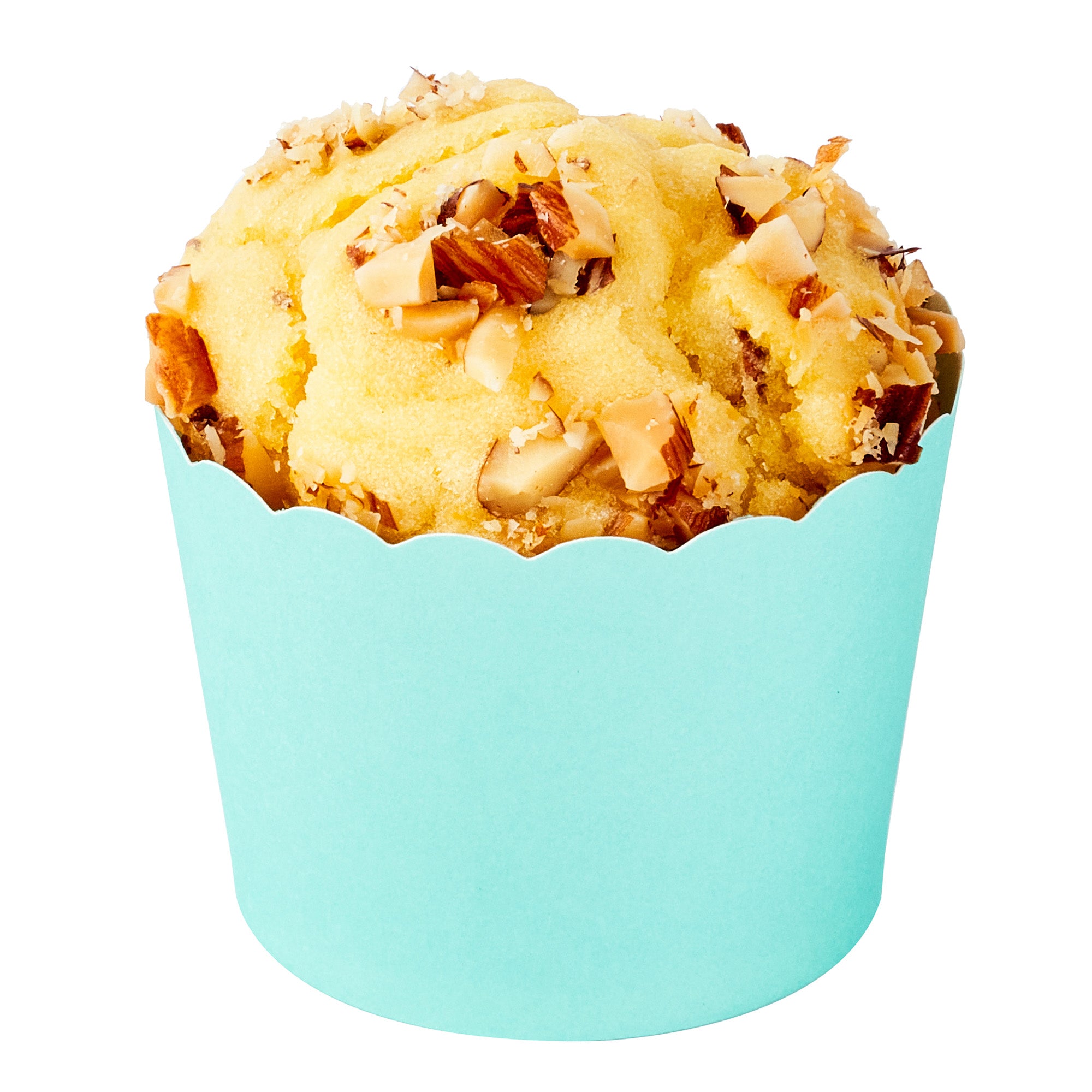 Panificio 3 oz Round Turquoise Paper Mini Baking Cup - Scalloped - 2 1/2" x 2 1/2" x 1 3/4" - 200 count box