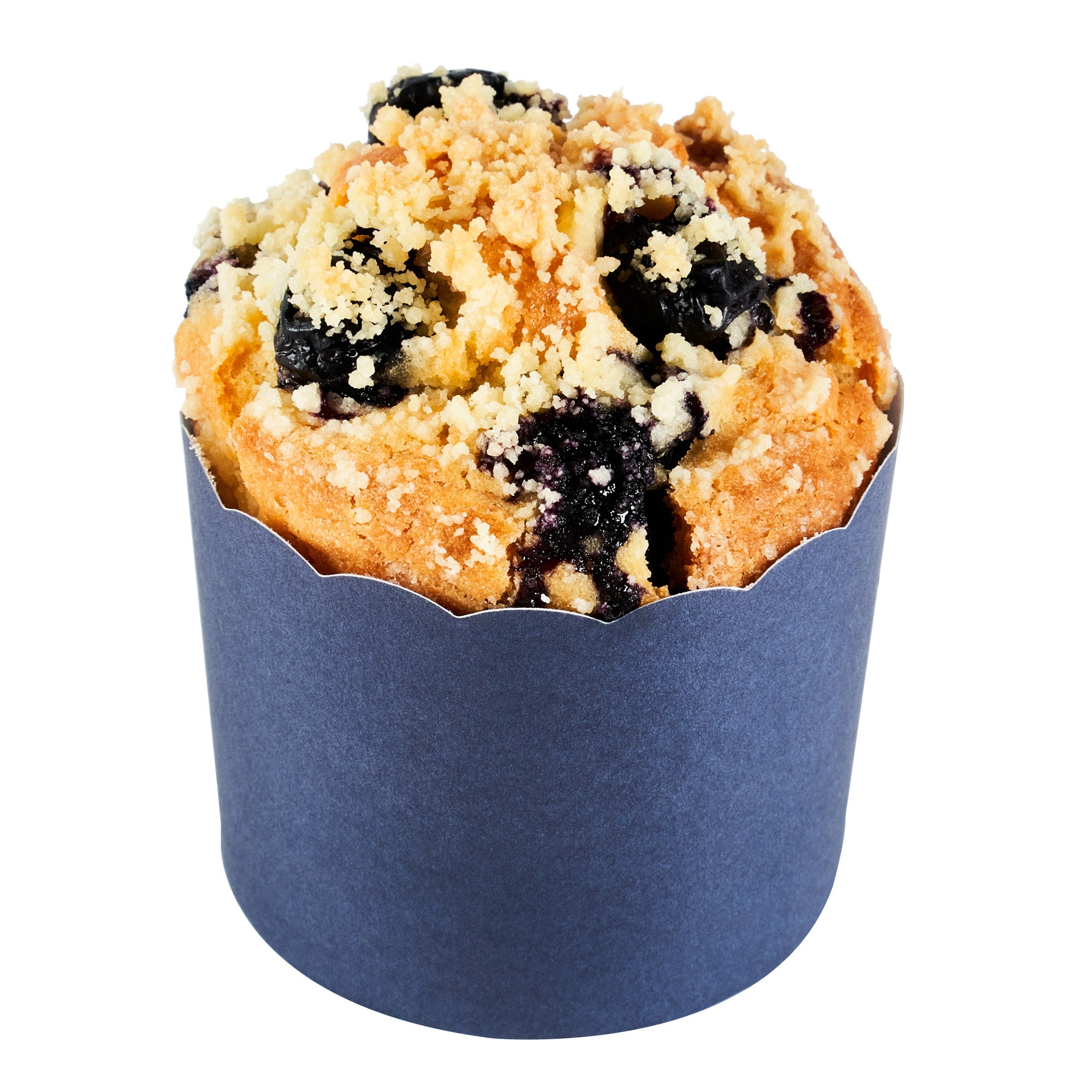 Panificio 6 oz Round Midnight Blue Paper Classic Baking Cup - Scalloped - 2 3/4" x 2 3/4" x 2 1/4" - 200 count box