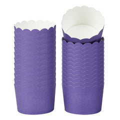 Panificio 10 oz Round Purple Paper Jumbo Baking Cup - Scalloped - 3 1/2