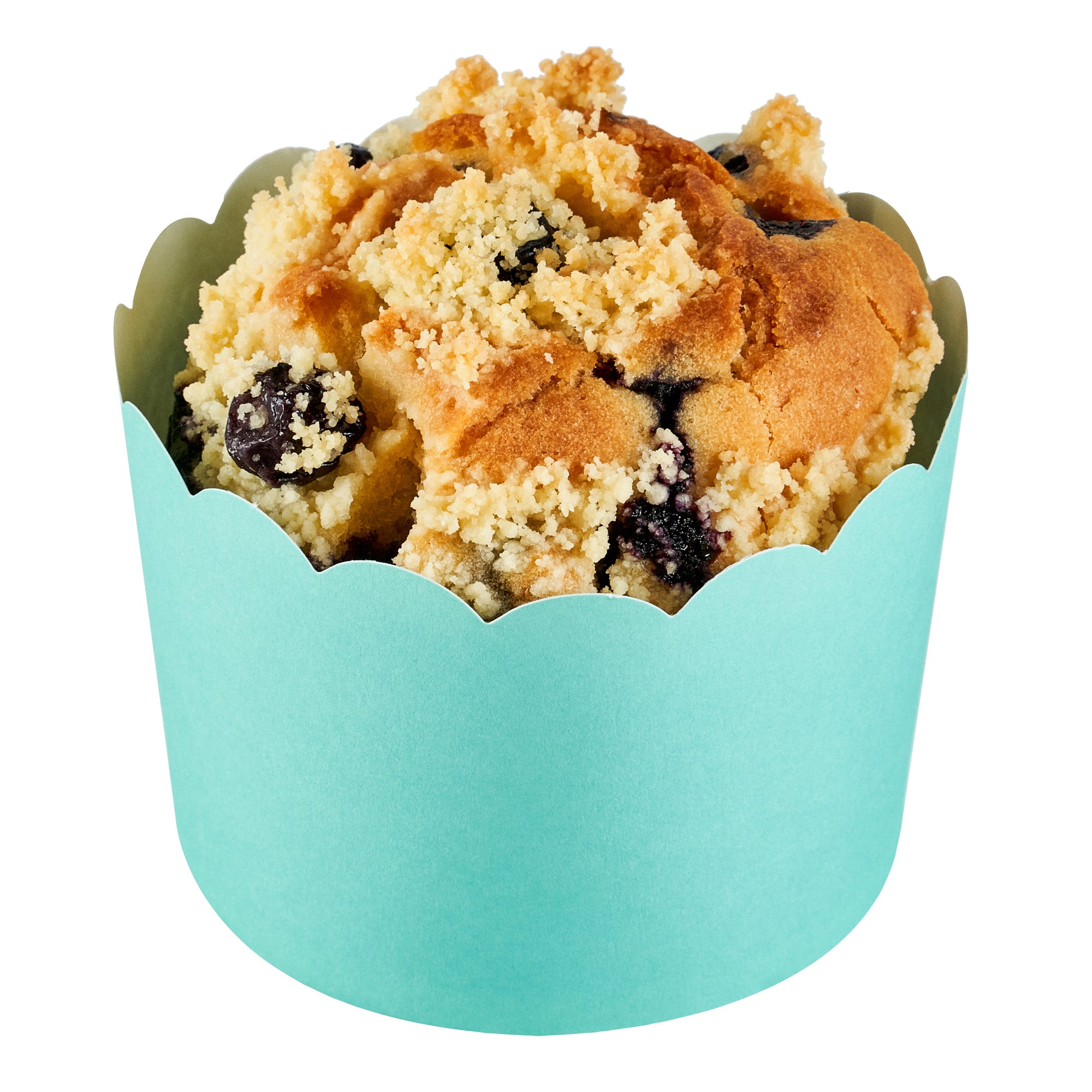 Panificio 10 oz Round Turquoise Paper Jumbo Baking Cup - Scalloped - 3 1/2" x 3 1/2" x 2 1/2" - 200 count box