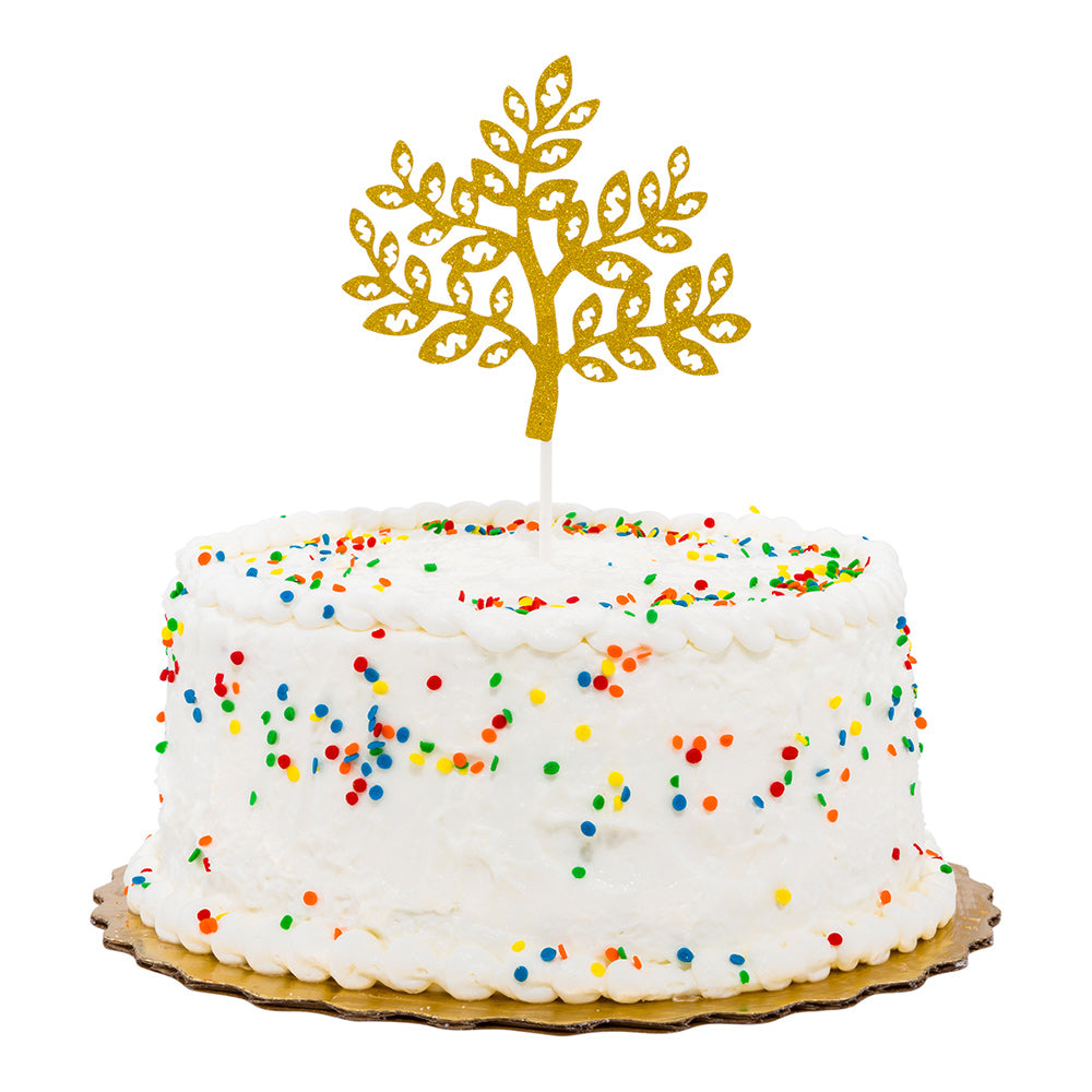 Top Cake Gold Paper Money Tree Cake Topper - Glitter - 7" x 4 1/2" - 100 count box