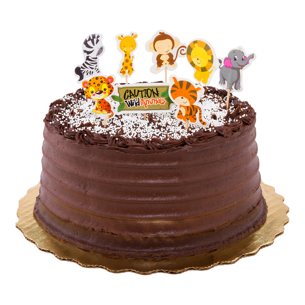 Top Cake Assorted Paper Jungle Safari Cake Topper - 3 1/2" x 2 1/2" - 24 pieces