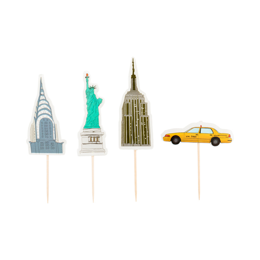 Top Cake Assorted Paper NYC Statue of Liberty Cake Topper - 4 3/4" x 2 1/4" - 24 pieces