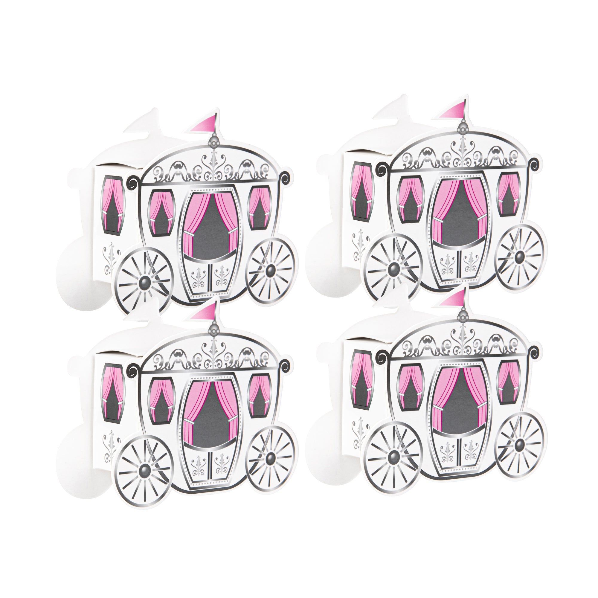 Pastry Tek White Paper Princess Carriage Candy and Gift Box - 2 1/2" x 1 1/4" x 1 3/4" - 100 count box