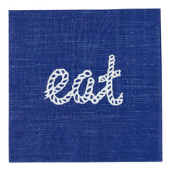 Navy Paper Luncheon Napkin - Eat, Rope Script - 13