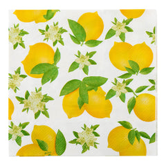 White Paper Luncheon Napkin - Lemon - 13