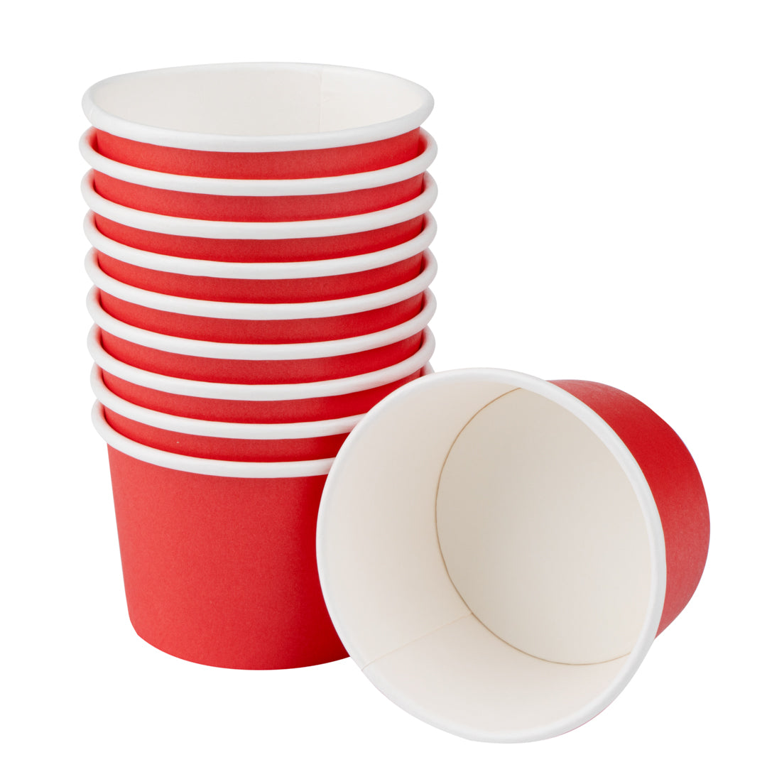 Coppetta 4 oz Round Red Paper To Go Cup - 3" x 3" x 2 1/2" - 200 count box