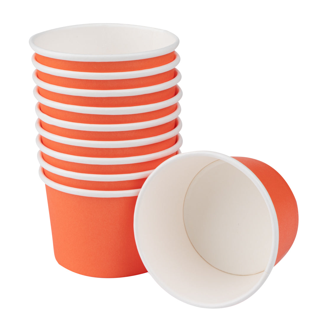 Coppetta 4 oz Round Tangerine Orange Paper To Go Cup - 3" x 3" x 2 1/2" - 200 count box