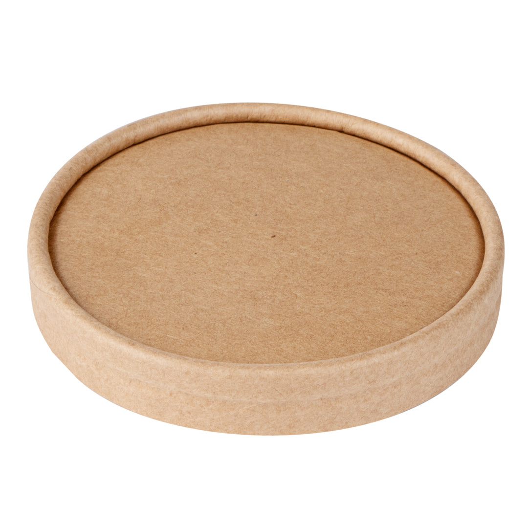 Coppetta Round Kraft Paper To Go Cup Lid - Fits 5 oz - 3 1/2" x 3 1/2" x 1/2" - 200 count box