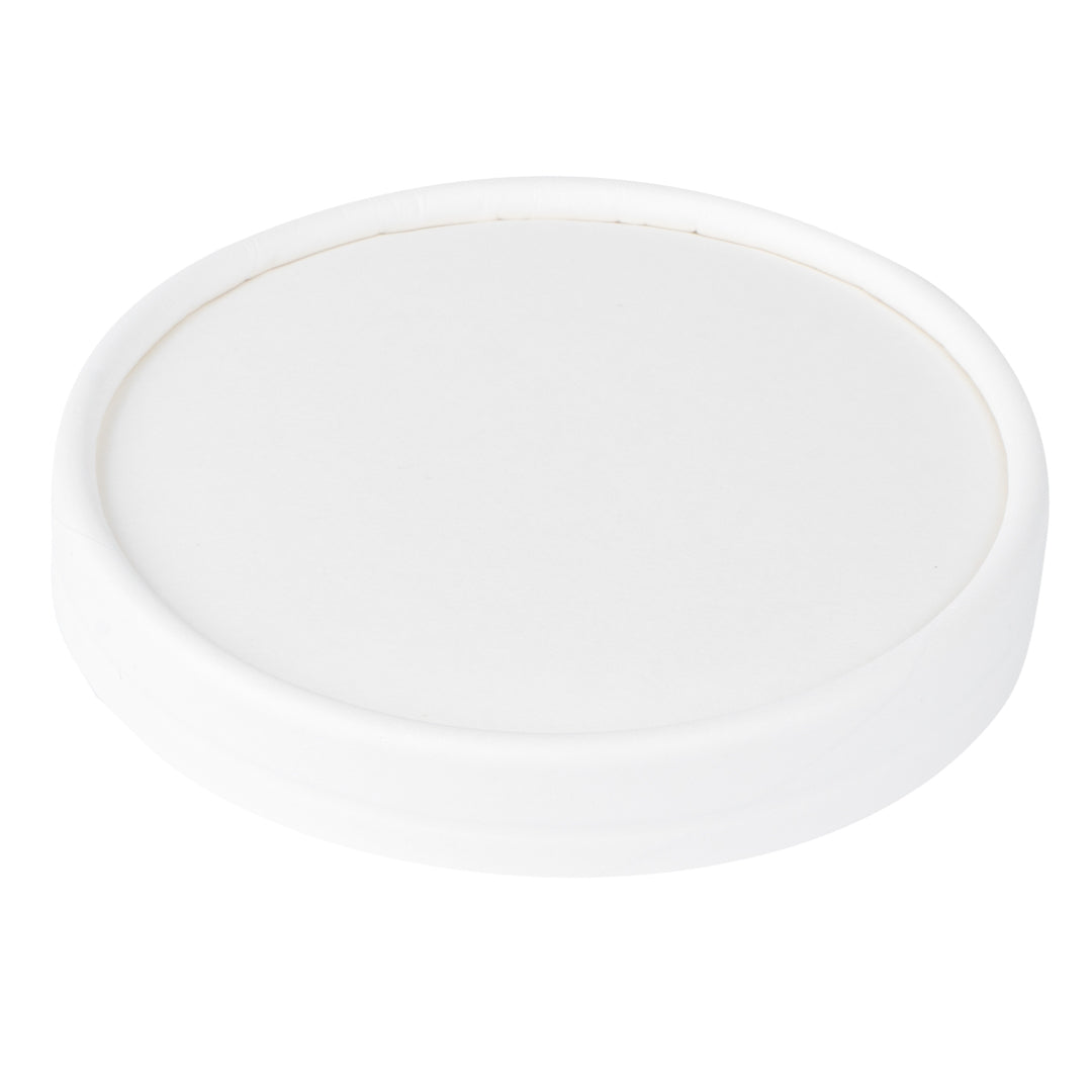 Coppetta Round White Paper To Go Cup Lid - Fits 5 oz - 3 1/2" x 3 1/2" x 1/2" - 200 count box