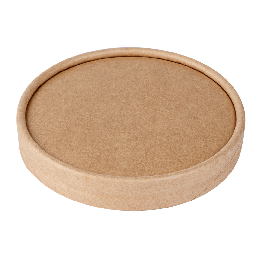 Coppetta Round Kraft Paper To Go Cup Lid - Fits 8 oz - 3 3/4" x 3 3/4" x 1/2" - 200 count box