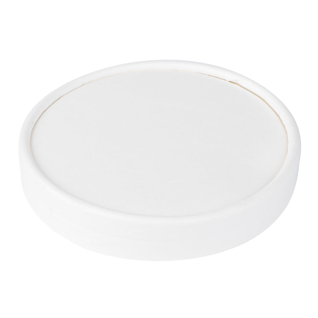 Coppetta Round White Paper To Go Cup Lid - Fits 8 oz - 200 count box