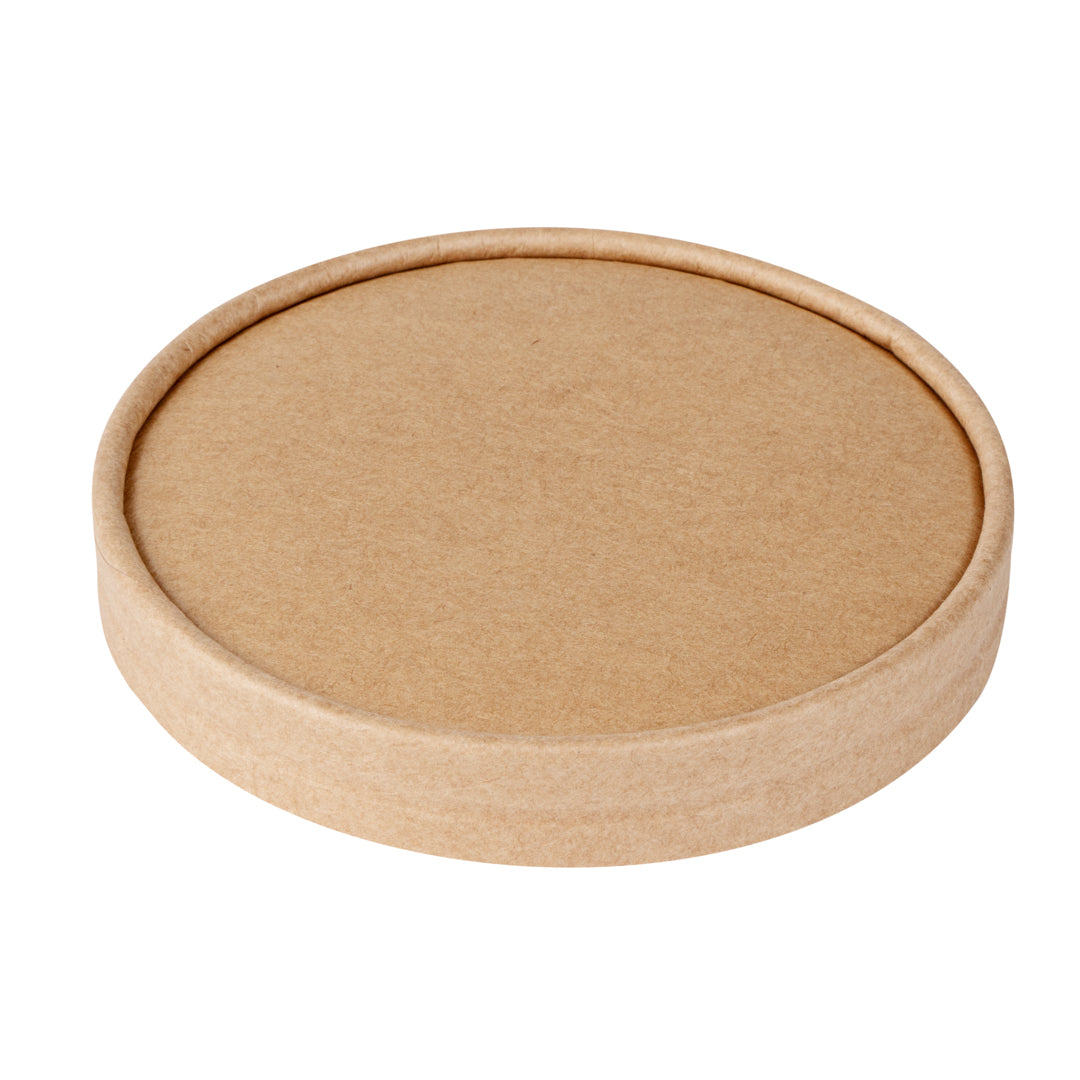 Coppetta Round Kraft Paper To Go Cup Lid - Fits 12 oz - 4" x 4" x 1/2" - 200 count box