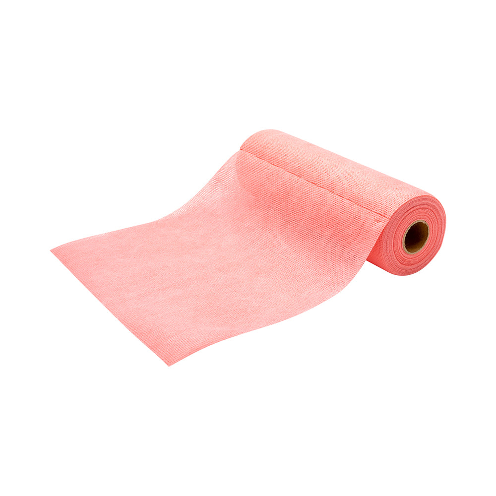 RW Clean Red Viscose Heavy Duty Wipe Roll - 11" x 11" - 50 Sheets x 10 Rolls